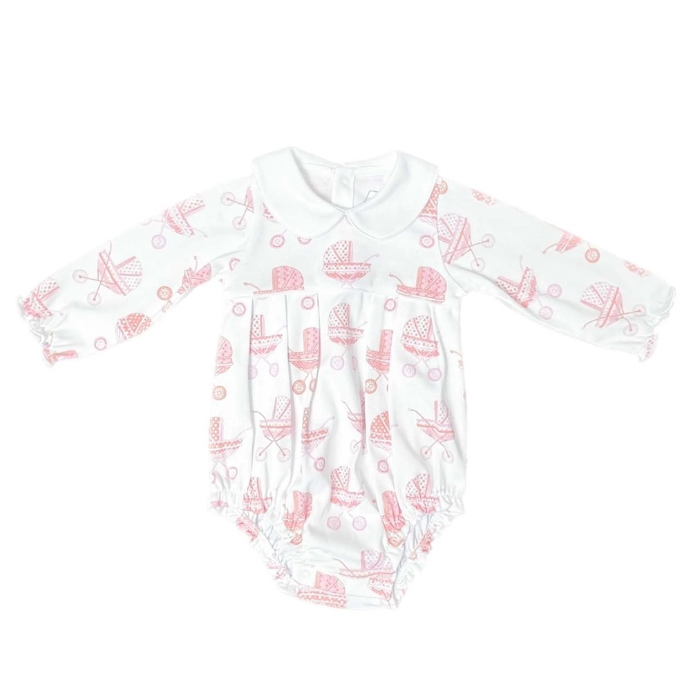 HEYWARD HOUSE Sleeve Girls Pleated Bubble
Prissy Pink Pram Peter Pan Collar 9-12